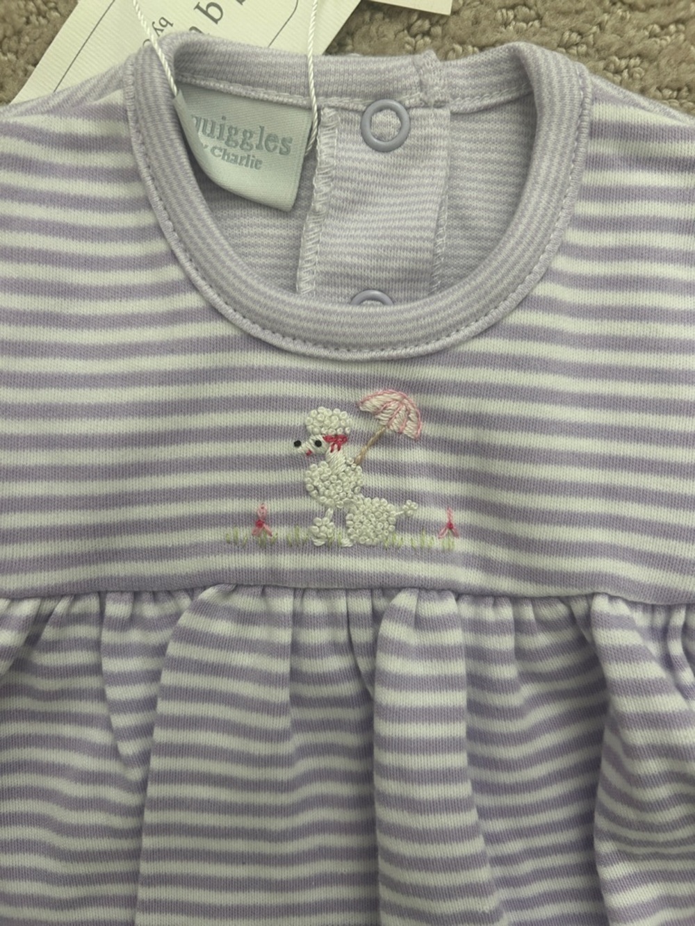 NWT Squiggles purple striped poodle apron bubble - Picture 2 of 4